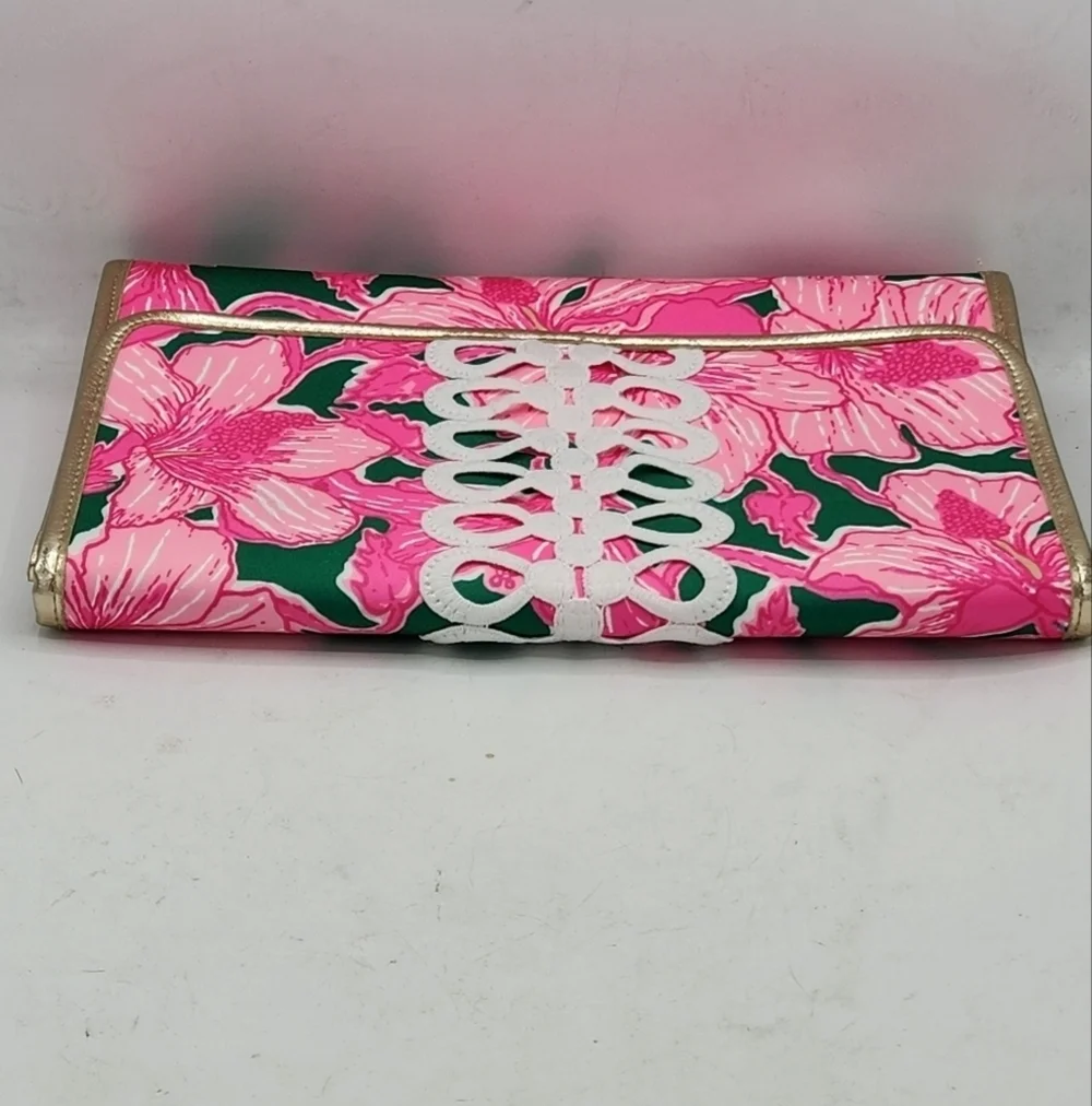 Lilly Pulitzer GWP Envelope Pouch Kelly Green Hibis Kiss